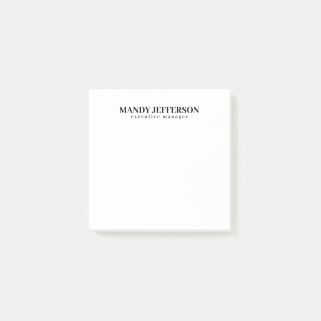 Post-it® Élégant professionnel minimaliste moderne ajouter  (Devant)