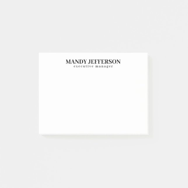 Post-it® Élégant professionnel minimaliste moderne ajouter  (Devant)