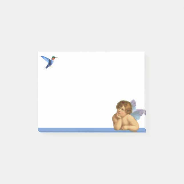 Post-it® Élégant Raphael Cherub & Blue Hummingbird (Devant)