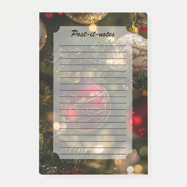 Post-it® Elegant Red Gold Christmas Holiday Tree (Devant)