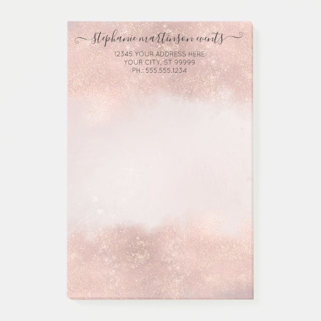 Post-it® Elégant Rose Gold Professional Salon Maquillage de (Devant)