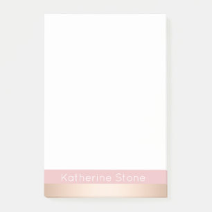 Post-it® Élégant rose moderne poule doré rose rayé