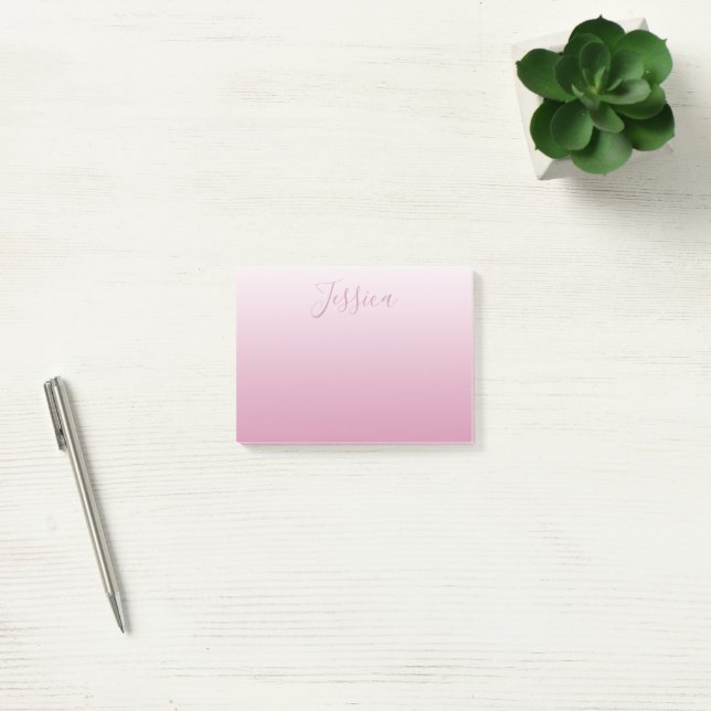Post-it® Élégant script et rose modifiable (n'importe quell (Bureau)