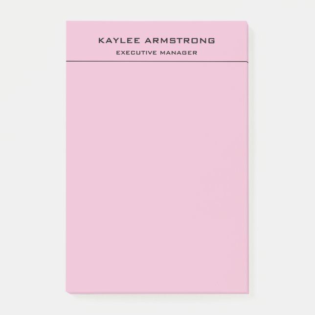 Post-it® Élégant simple professionnel clair rose (Devant)