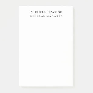 Post-it® Élégant Simple Professionnel Noir & Blanc