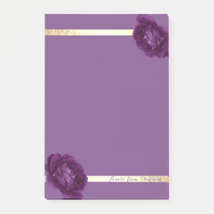 Post-it® Elégant stylish Girly Gold Stripes, Violet, Rose