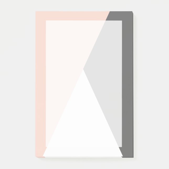 Post-it® Élégant triangle géométrique rose et gris (Devant)