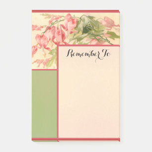 Post-it® Élégant Vintage rose Fleurs vert