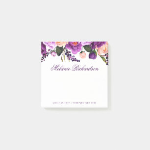 Post-it® Elégant violet Ultra Violet Aquarelle Florale
