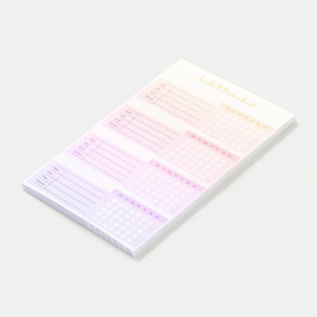 Post-it® Elegant Weekly Habit Tracker Post-it Notes (Incliné)