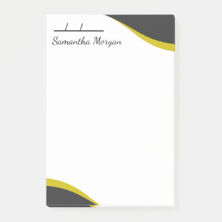 Post-it® Elegant yellow & black waves customizable