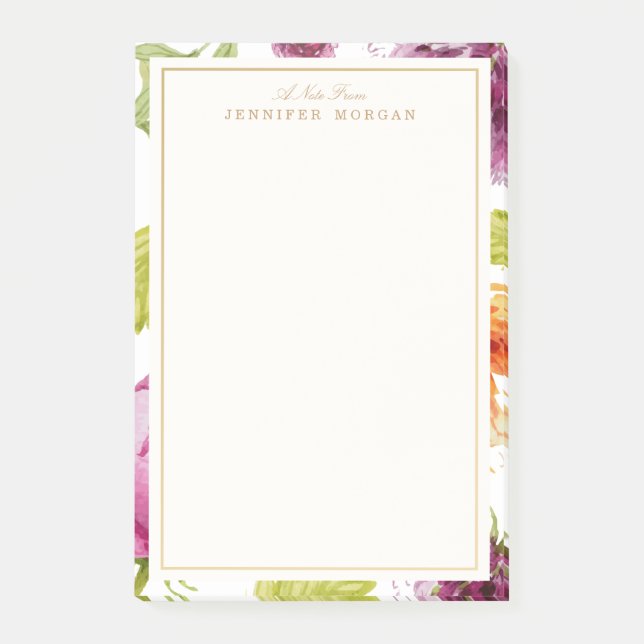 Post-it® Elégante aquarelle Jardin Fleurs cadre élégant (Devant)