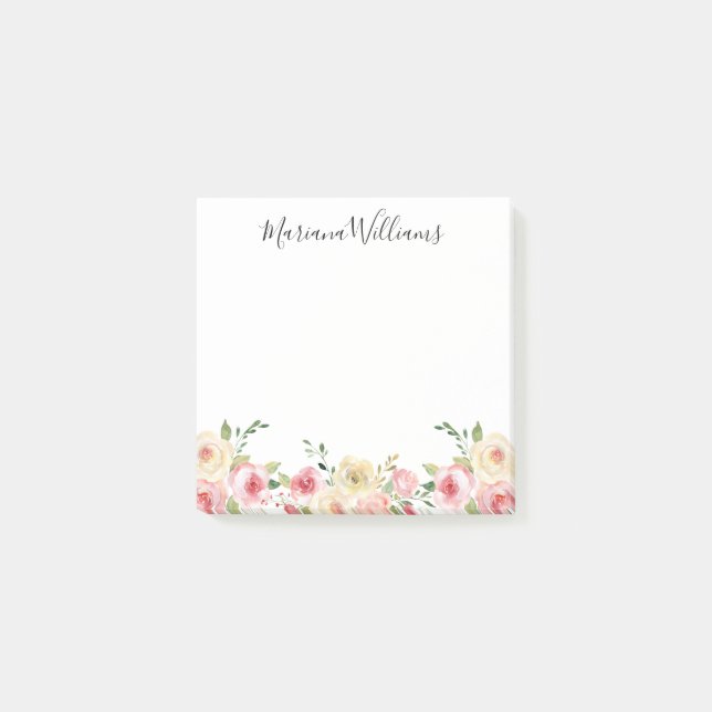 Post-it® élégante aquarelle moderne couleur rose pâle (Devant)