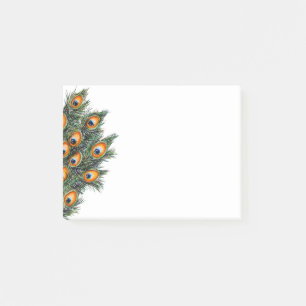 Post-it® Elégante aquarelle Peacock Feathers