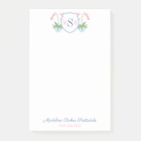 Elégante aquarelle rose orchidée rose bleu monogra