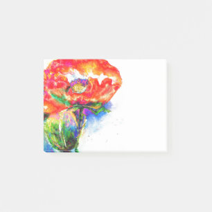 Post-it® Elégante aquarelle rouge florale
