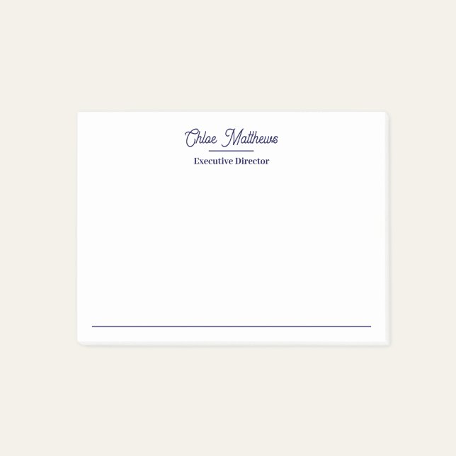 Post-it® Élégante bordure de script bleu marine  (Créateur téléchargé)