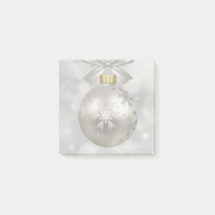 Post-it® Élégante boule de Noël en argent sur les lumières 