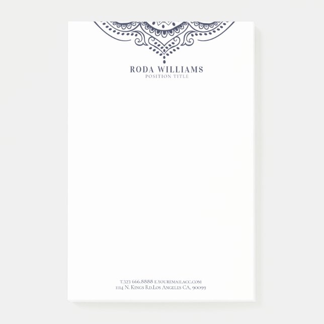 Post-it® Elégante dentelle bleu marine girly paisley (Devant)