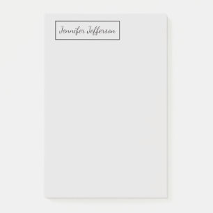 Post-it® Élégante écriture moderne main simple gris profess