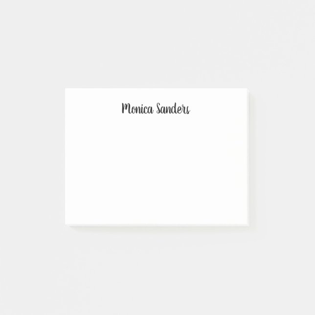 Post-it® Élégante Femme Fille Moderne Chic Script noir (Devant)