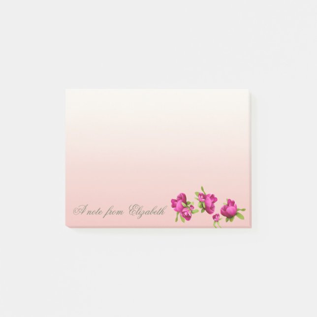 Post-it® Élégante Fille élégante, Fleurs (Devant)