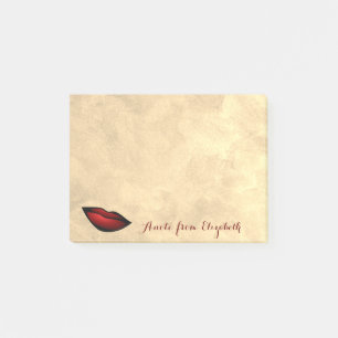 Post-it® Élégante Fille élégante, Or, Lèvres rouges