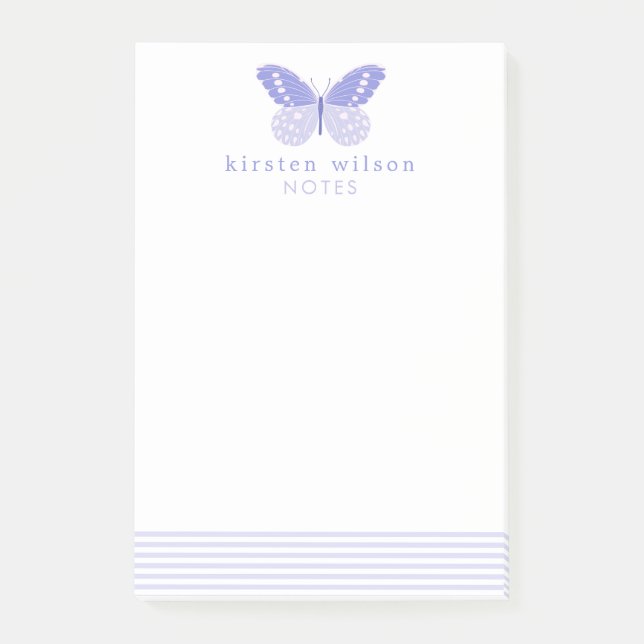 Post-it® Élégante Lavande Et Papillon Post-it Notes (Devant)