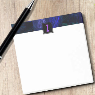 Post-it® Élégante lettre initiale Monogramme   Bleu lumineu