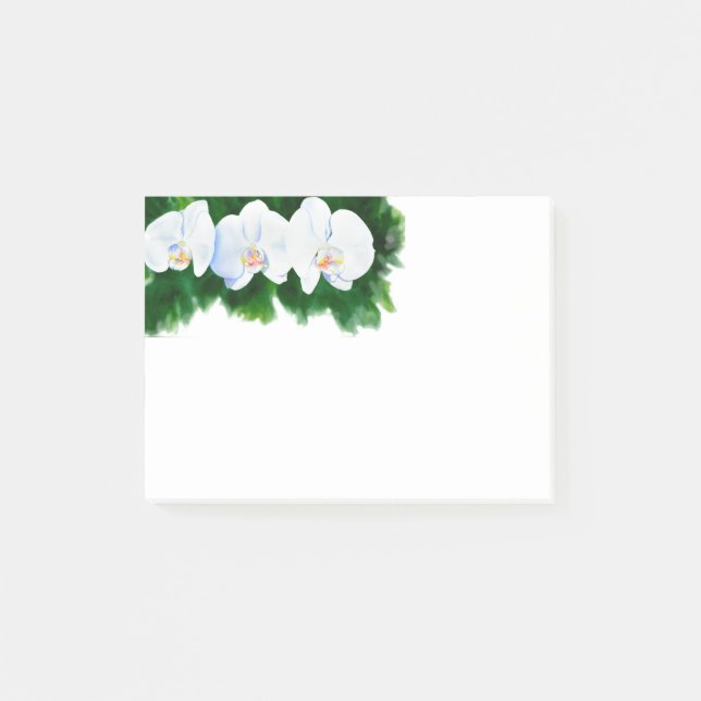Post-it® Elégante peinture d'orchidée tropicale blanche (Devant)
