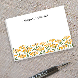 Post-it® Élégante Susan aux yeux noirs dorée florale aquare
