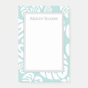 Post-it® Élégantes feuilles tropicales bébé bleu blanc pers