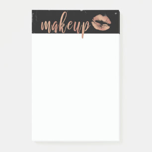 Post-it® Élégantes lèvres en or rose en cuivre et maquillag