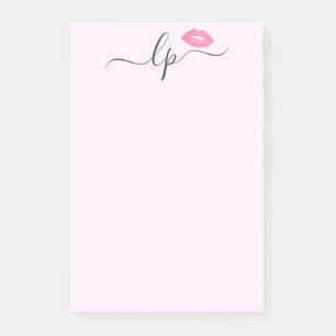 Post-it® Élégantes lèvres roses manuscrites calligraphie