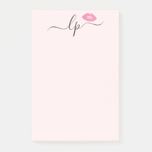 Post-it® Élégantes lèvres roses manuscrites calligraphie de