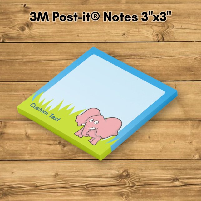 Post-it® Élément de dessin animé éléphant rose (Créateur téléchargé)