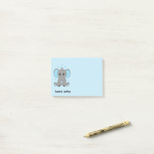 Post-it® Éléphant bébé mignon en bleu, personnalisé  