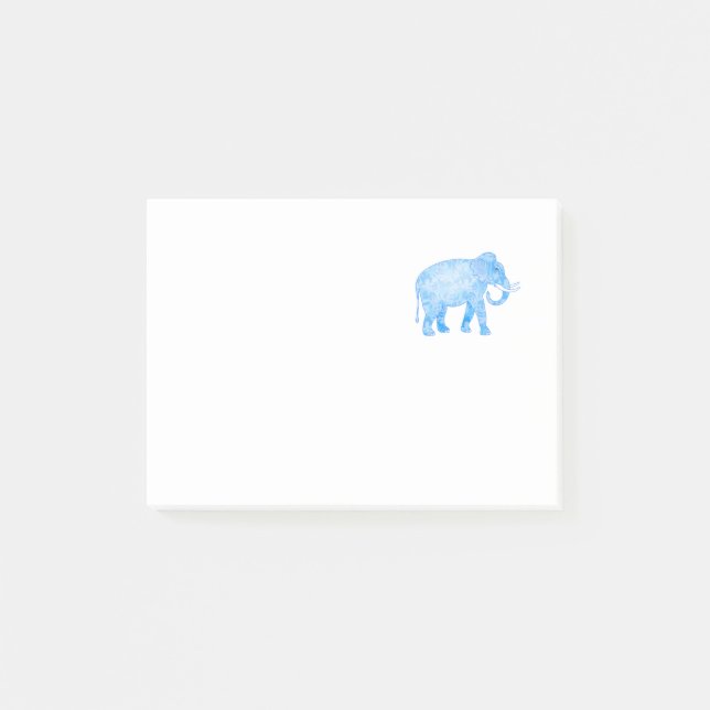 Post-it® Elephant bleu indien avec Motif fantaisiste (Devant)