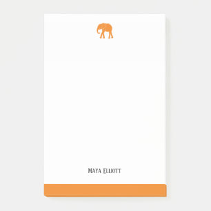 Post-it® Eléphant et bordure orange blanc et brillant, nom