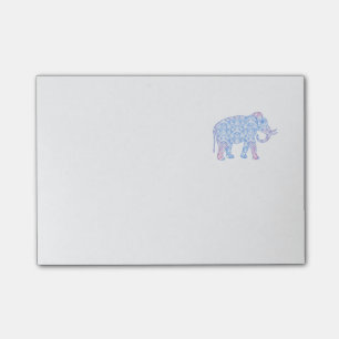 Post-it® Éléphant rose et bleu de damassé