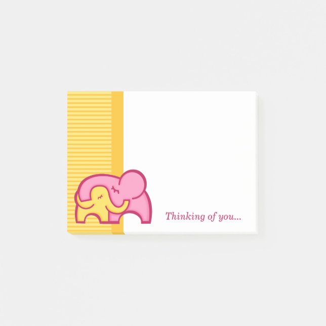 Post-it® Elephant serrer la pensée de vous poster il note (Devant)