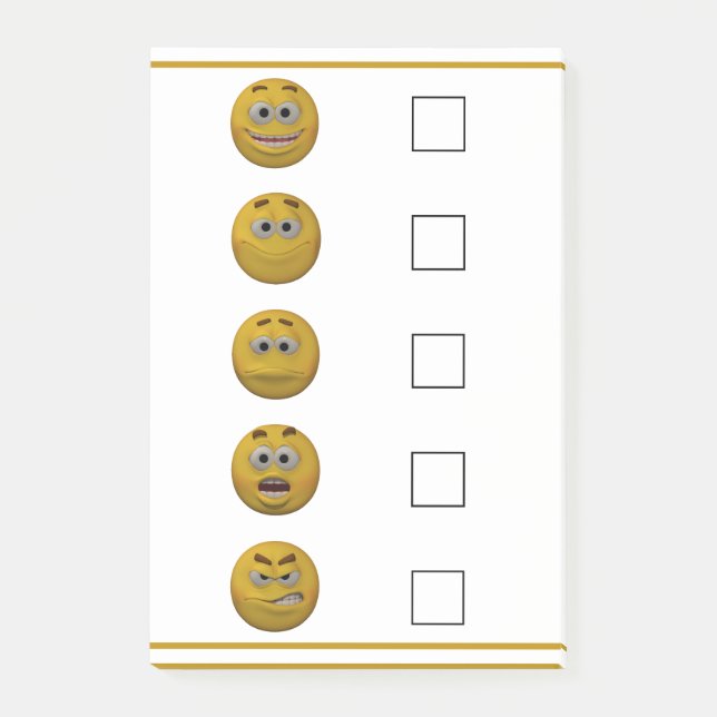 Post-it® émoticône de contrôle d'humeur du style 3d (Devant)