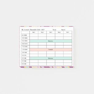 Post-it® Emploi du temps enseignant 2026–2027   Hebdomadair