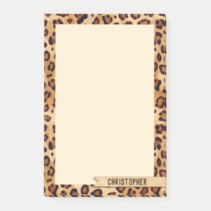 Post-it® Empreinte de léopard Ajouter votre nom Personnali
