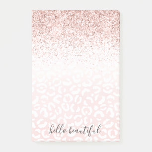 Post-it® Empreinte de léopard blanc éclatant Parties scinti