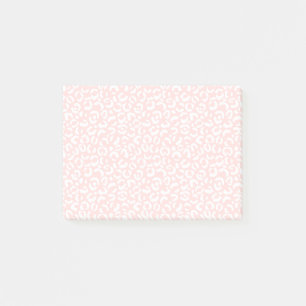 Post-it® Empreinte de léopard blanc rose pâle
