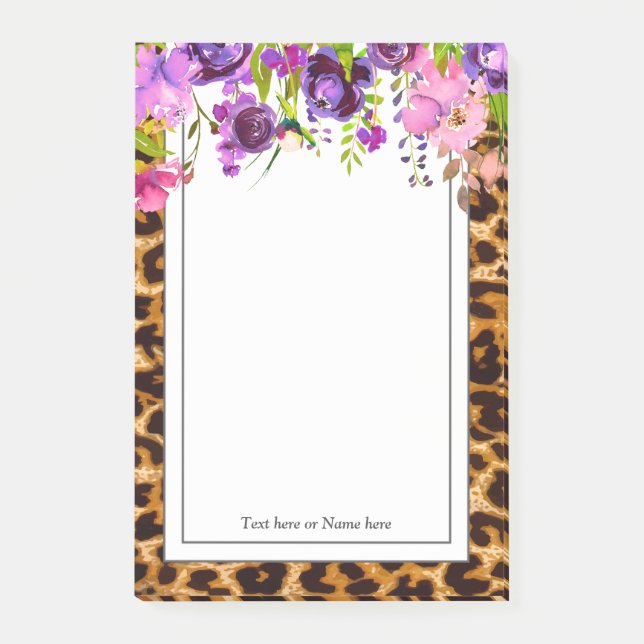Post-it® empreinte de léopard, guépard, tendance, floral, d (Devant)