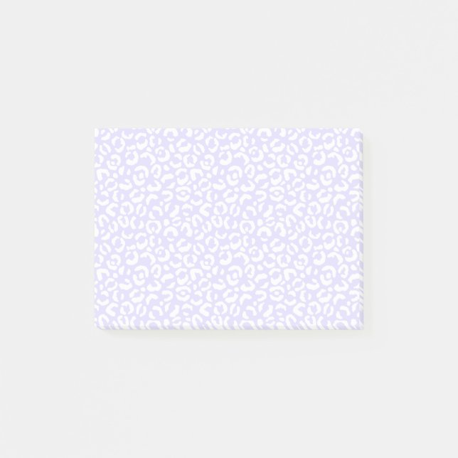 Post-it® Empreinte de léopard Lilac mauve de la fille blanc (Devant)