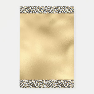 Post-it® Empreinte de léopard noir glam or