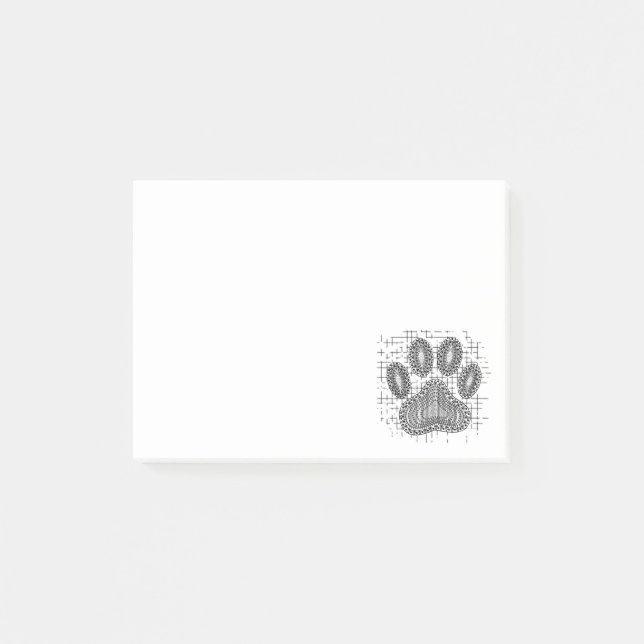 Post-it® Empreinte de patte de chien tribal sur Arrière - p (Devant)